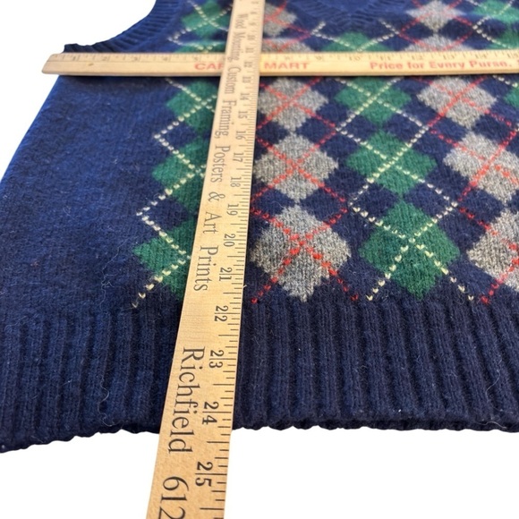 Vintage Par Four  SportsWear Wool Sweater Vest V Neck Large Mens Argyle Grandpa - Picture 12 of 13